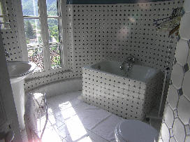 salle de bain chambre verte